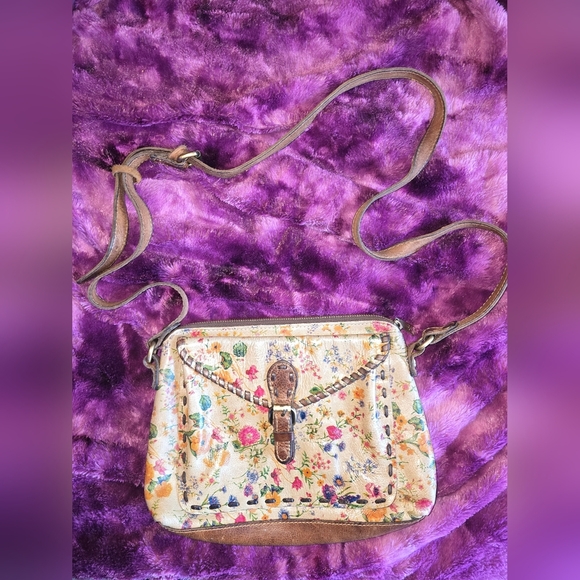 PATRICIA NASH EMELINE CROSSBODY PRAIRIE ROSE ORIG LEATHER FLORAL - Picture 1 of 16